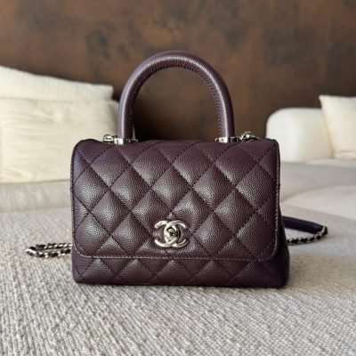 Mini Flap com Alça em Couro- Berinjela